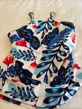 Women’s Blue Floral Tankini Top - Brand